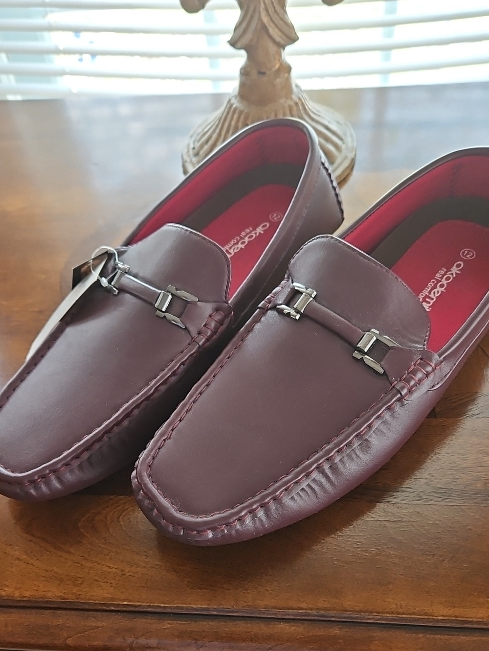 Oxford Burgundy Slip-On Loafers with Silver Bit